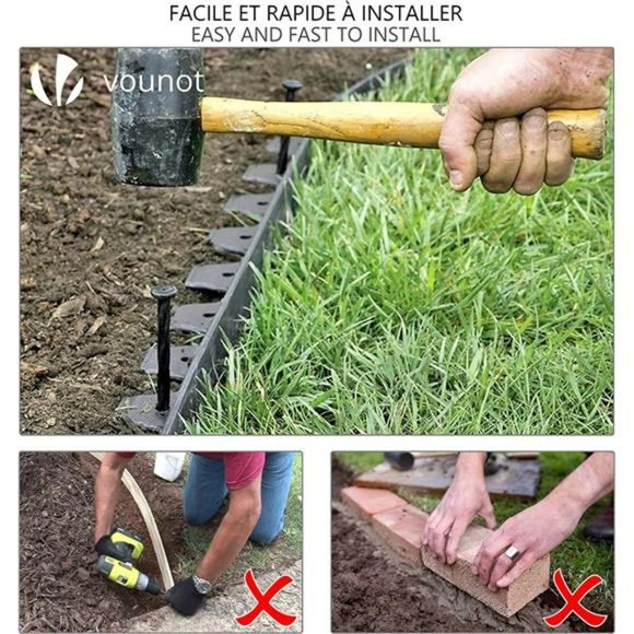 Landscape Edging No-Dig 66 Feet with 60 Anchoring Stake Flexible 2" Tall Gray - Picture 3 of 6